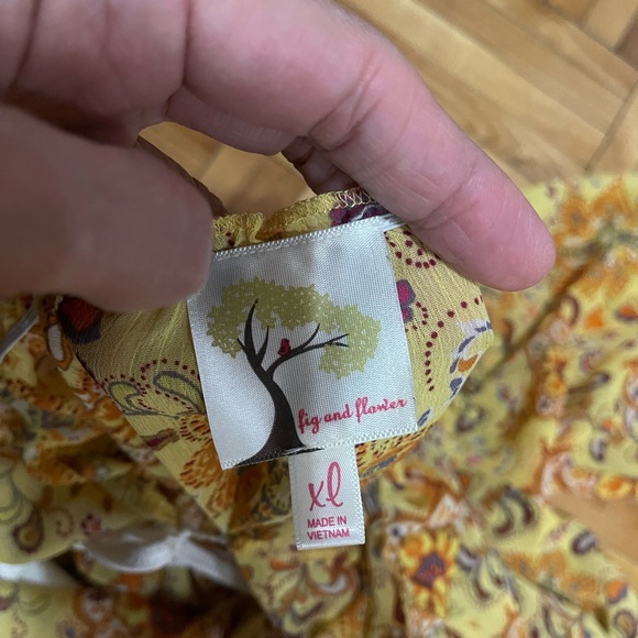 Anthropologie Boho Maxi dress tiered, 3/4 sheer sleeves - Picture 4 of 5